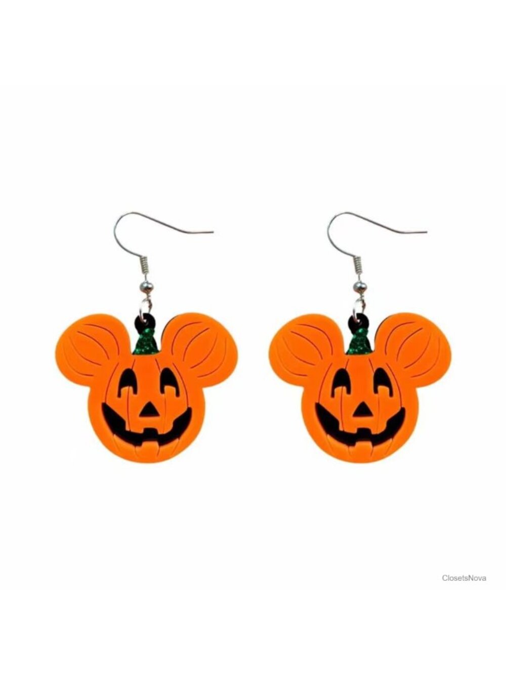 Halloween Mouse Pumpkin Dangle Earrings Acrylic French Wire